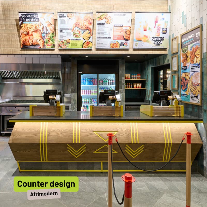 Nando's Vryheid counter design by Afrimodern