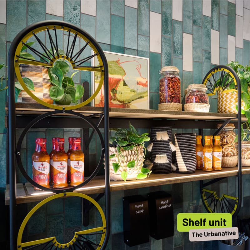 Nando's Vryheid shelf unit design by The Urbanative
