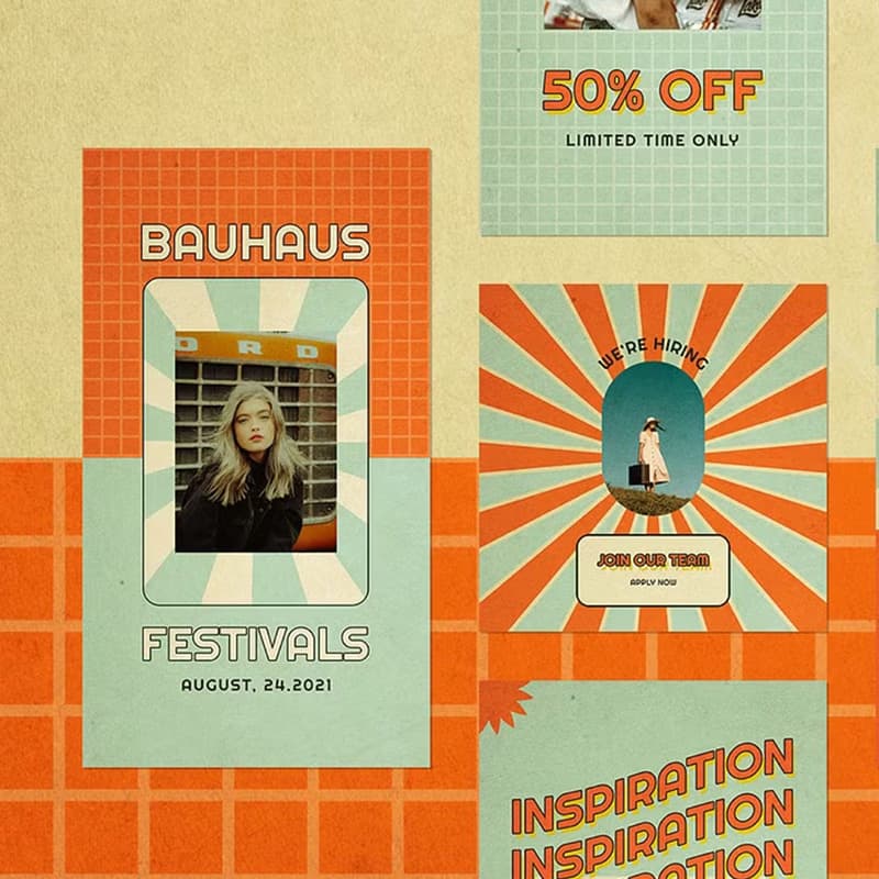 A 70s style poster with groovy patterns