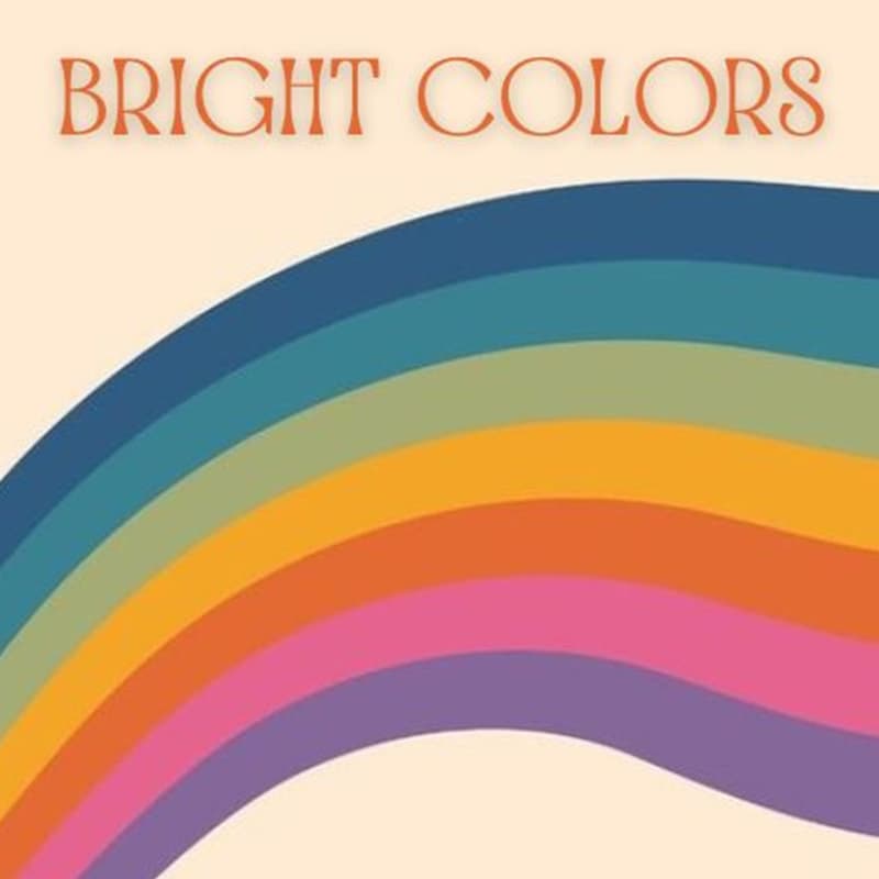 A 70s style rainbow of colours in wave form