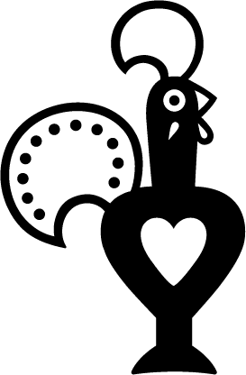 Chicken icon with a heart