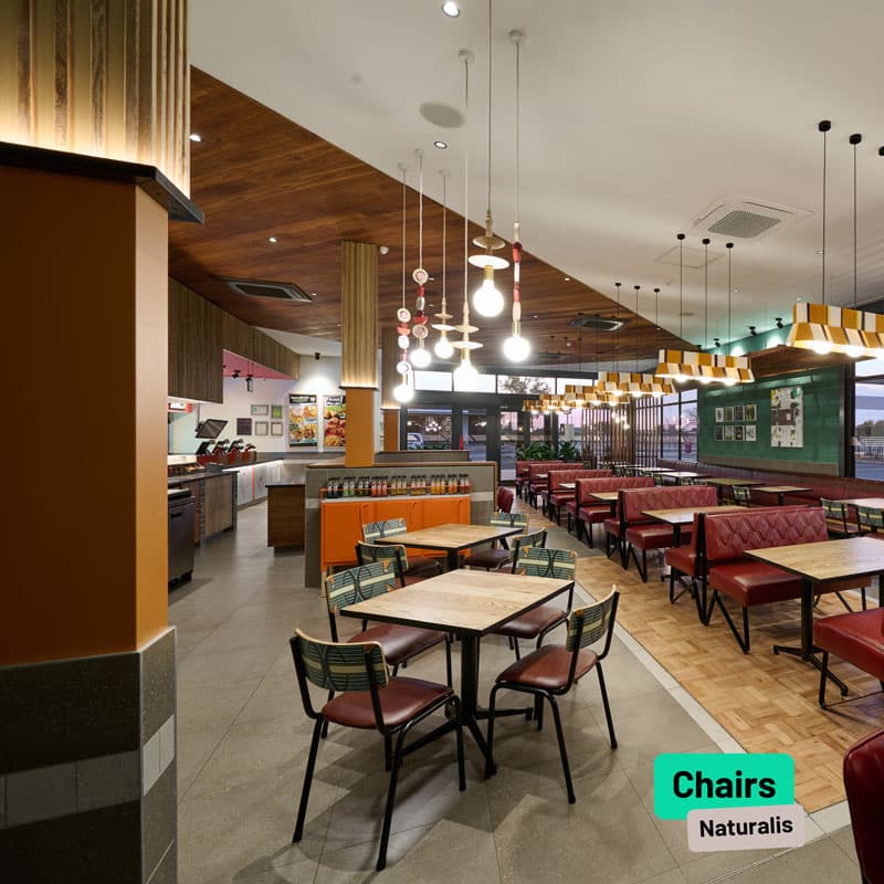 Nando's Mafikeng Drive-Thru chairs by Naturalis