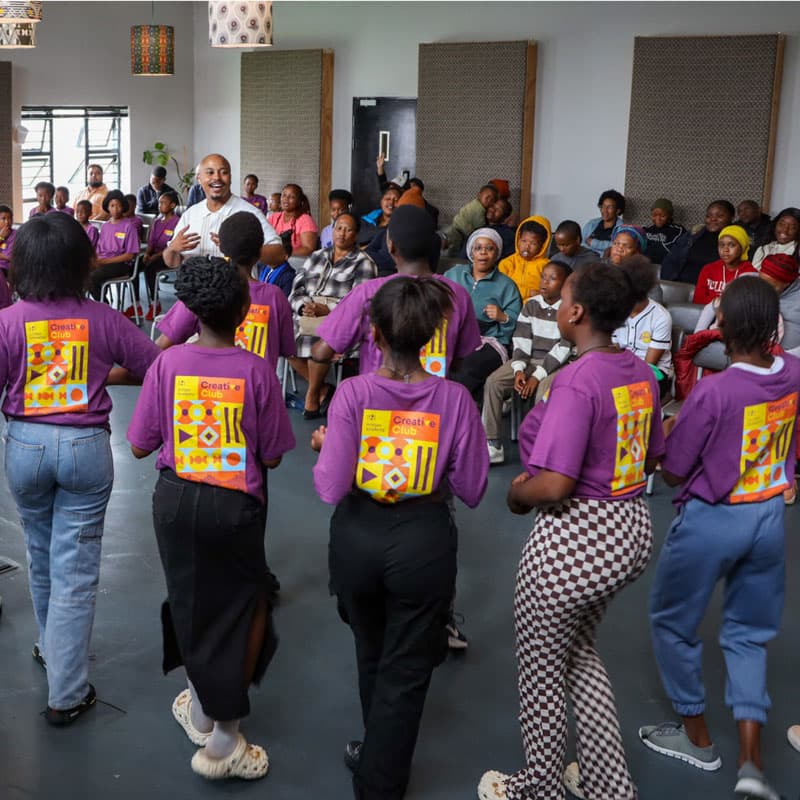 kids and adults dancing